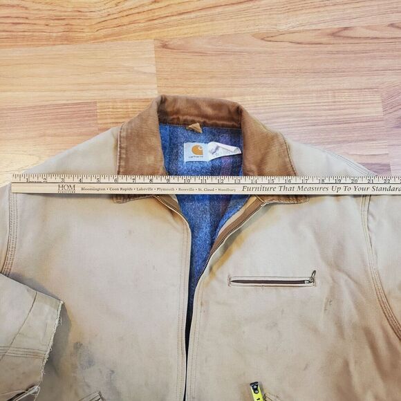 VTG Carhartt Detroit Jacket XL? USA J01 BRN Blanket Lined Duck Missing Hood READ - Picture 15 of 15